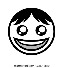 happy face flat icon design