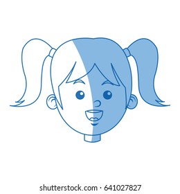 happy face girl character people young