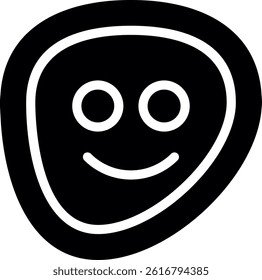 Happy Face Glyph Vector Icon Design
