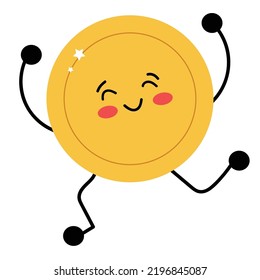 Happy face golden coin activities gesture
