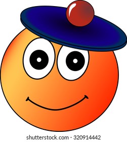 happy face with hat on head