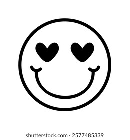 Happy Face With Heart Eyes, Valentine's Day Graphic, Smile Emoji Icon