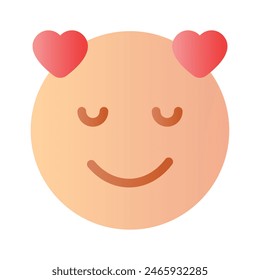 Happy face with heart symbols, concept icon of in love emoji