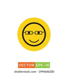 Happy face Icon design vector Idea for web and Print Use
