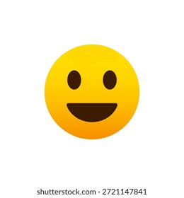 Happy face icon in flat design. Smiling emoji symbol. Positive emotion sign