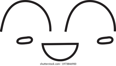 Happy face, icon illustration, vector on white background