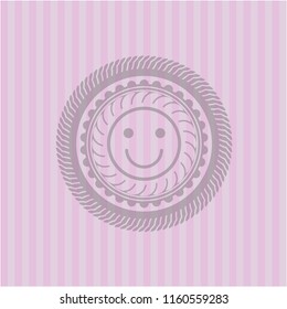 happy face icon inside pink icon or emblem