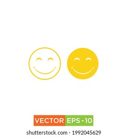 Happy face icon logo design vector