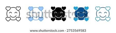 Happy Face icon multiple style and collection