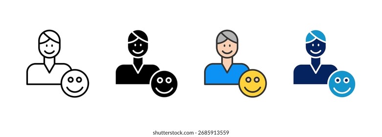 Happy Face Icon Set Multiple Style Collection