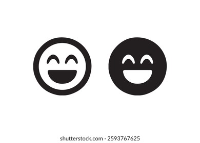 Happy face icon with smiling expression Vector