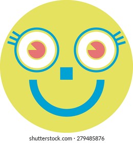 Happy face icon yellow