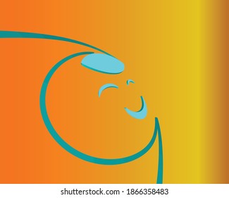 Gráficos vectoriales de ilustración de cara feliz para el logotipo del producto