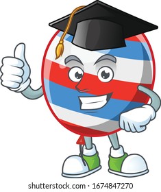 Happy face of independence day balloon in black graduation hat for the ceremony