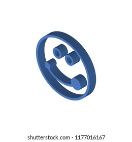 Happy face isometric left top view 3D icon