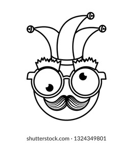 happy face with joker hat emoticon