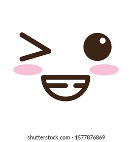 happy face kawaii comic character vector illustration design