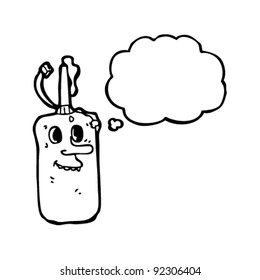 happy face ketchup bottle with thought bubble