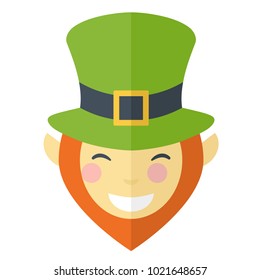 Happy face leprechaun cartoon illustration isolated on a white background.Patrick day