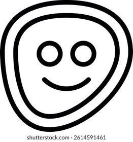 Happy Face Line Vector Icon Design