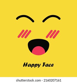 Happy Face Logo Icon Vector Template Design Illustration.