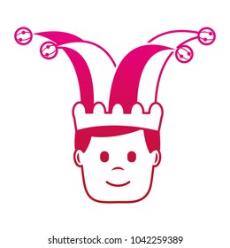 happy face man with jester hat character