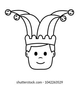 happy face man with jester hat character
