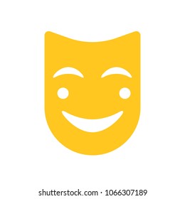 happy face mask icon vector. happy face mask sign on white background. happy face mask icon for web and app