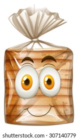 Happy face on bread illustration