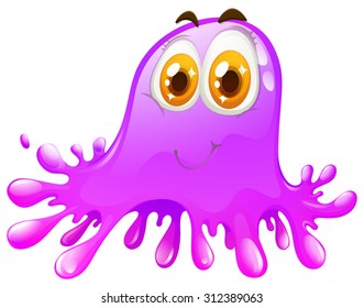 Happy face on purple splash illustration