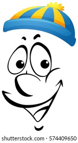 Happy face on white background illustration