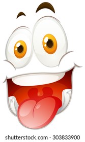 Happy face on white illustration