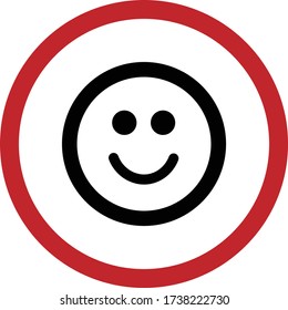 Happy face outline vector icon. Smile. Cartoon character. Emoticon. Funny expression. Flat simple line design illustration.