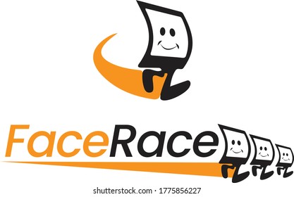 Happy Face Race Logo Vector