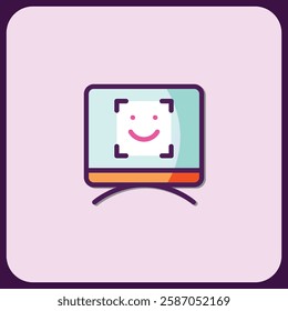 Happy Face Recognition System Icon Design