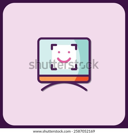 Happy Face Recognition System Icon Design