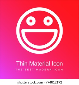 Happy face red and pink gradient material white icon minimal design