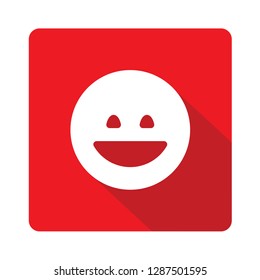  Happy Face red vector icon illustration