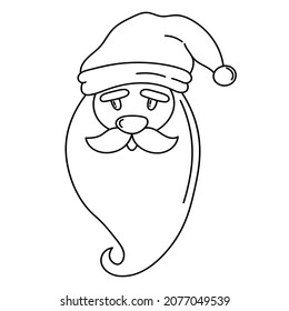 Happy face of santa claus with hat and red nose