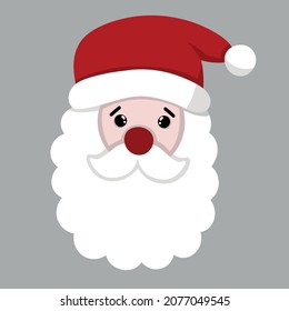 Happy face of santa claus with hat and red nose