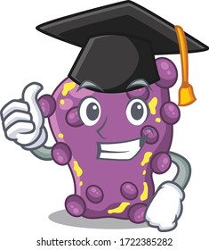 Happy face of shigella in black graduation hat for the ceremony