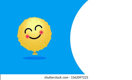 Happy Face Smile Icon Blue Background Cover Thumbnail 