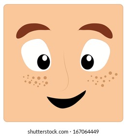 a happy face with some freckles in it