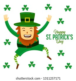 Happy Face St Patricks Day Cartoon Character Mascot