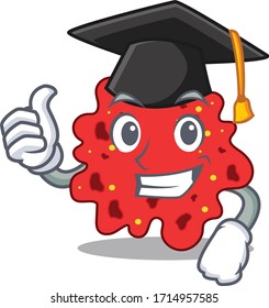 Happy face of streptococcus pneumoniae in black graduation hat for the ceremony