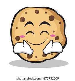 Happy face sweet cookies character cartoon