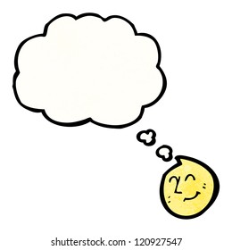 happy face symbol with thought bubble