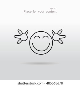 Happy face symbol for your web site design, logo, app, UI. Vector illustration, EPS10.