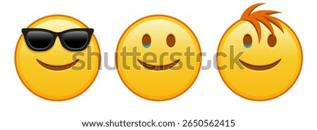 Happy face with tears Set of three emoji