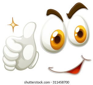 Happy face with thumb up illustration